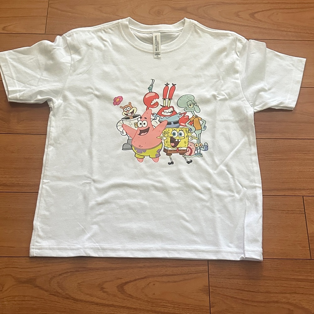 Bella Canvas White Kids SpongeBob T-Shirt size Medium